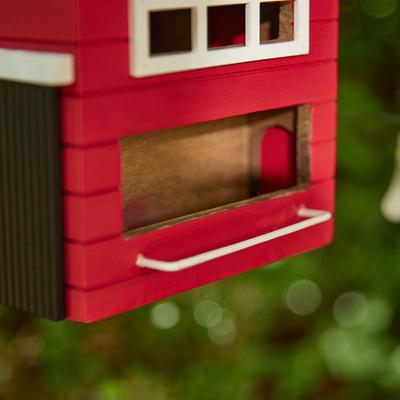 Show full view: Glitzhome Modern Functional Solid Wood Birdhouse, Red slide 8 of 8