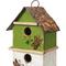 Show in main carousel: Glitzhome Multicolored Distressed Solid Wood Three-Story Villa Decorative Outdoor Garden Birdhouse, Green slide 6 of 9