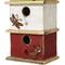 Show in main carousel: Glitzhome Multicolored Distressed Solid Wood Three-Story Villa Decorative Outdoor Garden Birdhouse, Green slide 7 of 9