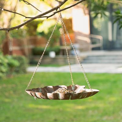 Show full view: Glitzhome Multifunctional 2-in-1 Metal Faux Copper Patina Finish Bird Feeder slide 6 of 9