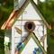 Show in main carousel: Glitzhome Oversized Distressed Solid Wood 3-Story Villa Birdhouse, White & Green slide 7 of 8