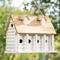 Show in main carousel: Glitzhome Oversized Distressed Solid Wood Cottage Birdhouse with Natural Wood Roof, White slide 4 of 9