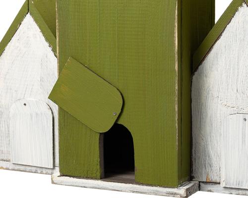 Show full view: Glitzhome Oversized Washed Distressed Solid Wood 3-Room Villa Decorative Outdoor Garden with 3D Ladder Birdhouse, Green slide 8 of 9