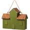 Show in main carousel: Glitzhome Oversized Washed Distressed Solid Wood Villa Decorative Outdoor Garden with Drawer-Shaped Birdfeeder Birdhouse, Green slide 6 of 9