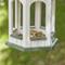 Show in main carousel: Glitzhome Patina Metal Roof Solid Wood Gazebo Tray Bird Feeder, White slide 7 of 10