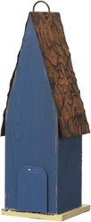 Glitzhome Retro Distressed Solid Wood Slim Cottage Decorative Outdoor Garden Birdhouse, Blue slide 2 of 8