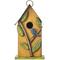 Show in main carousel: Glitzhome Washed Distressed Solid Wood Birdhouse with 3D Tree & Bird, Yellow slide 1 of 9
