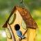 Show in main carousel: Glitzhome Washed Distressed Solid Wood Birdhouse with 3D Tree & Bird, Yellow slide 6 of 9