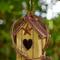 Show in main carousel: Glitzhome Washed Distressed Solid Wood Cottage Birdhouse with Rattan, Yellow slide 6 of 7