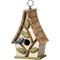 Show in main carousel: Glitzhome Washed Distressed Solid Wood Decorative Outdoor Garden with Natural Wood Pallet Roof & 3D Tree Birdhouse, White slide 1 of 9