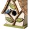 Show in main carousel: Glitzhome Washed Distressed Solid Wood Decorative Outdoor Garden with Natural Wood Pallet Roof & 3D Tree Birdhouse, White slide 9 of 9