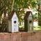 Show in main carousel: Glitzhome Washed Distressed Solid Wood HOME Inspiration Decorative Outdoor Garden Birdhouse, White slide 5 of 9