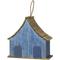 Show in main carousel: Glitzhome Washed Distressed Solid Wood Two-Story Townhouse Garden with 3D Flowers Birdhouse, Blue slide 7 of 10