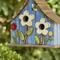 Show in main carousel: Glitzhome Washed Distressed Solid Wood Two-Story Townhouse Garden with 3D Flowers Birdhouse, Blue slide 5 of 10