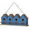 Show in main carousel: Glitzhome Washed Retro Distressed Solid Wood 4-Room Townhouse Garden with Perch Birdhouse, Blue slide 1 of 9