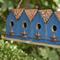 Show in main carousel: Glitzhome Washed Retro Distressed Solid Wood 4-Room Townhouse Garden with Perch Birdhouse, Blue slide 6 of 9