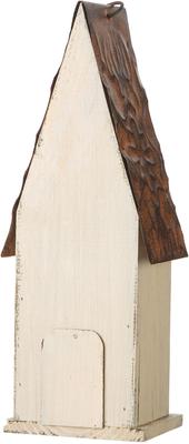 Show full view: Glitzhome Washed White Distressed Solid Wood Birdhouse, White slide 7 of 9
