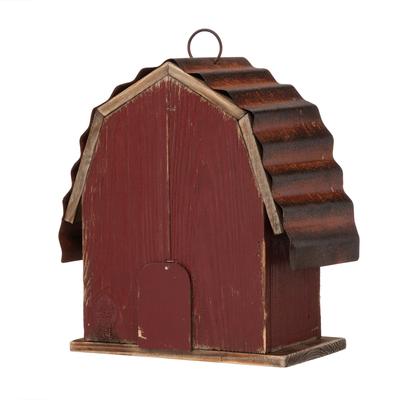 Show full view: Glitzhome Wood Barn Garden Birdhouse, Red slide 7 of 8