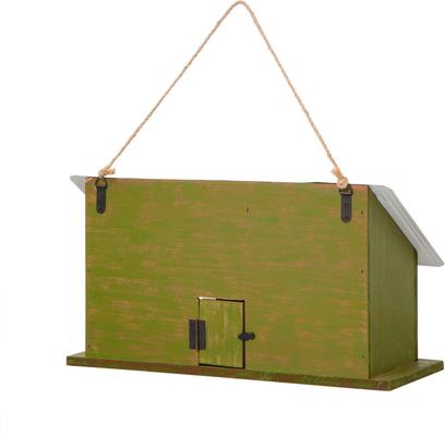 Show full view: Glitzhome Wood & Metal License Plates Birdhouse, Green slide 6 of 6