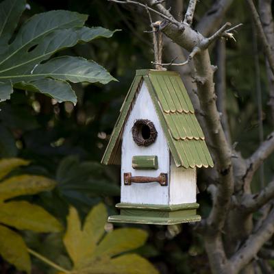 Show full view: Glitzhome Wood Roof Garden Birdhouse, Green slide 5 of 7
