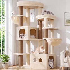Globlazer 60-in Plush Condo Cat Tree, Beige