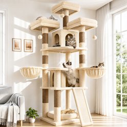 Globlazer 70-in Plush Condo Cat Tree, Beige
