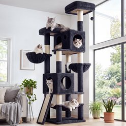 Globlazer 76-in Plush Condo Cat Tree with Hammock, Dark Gray