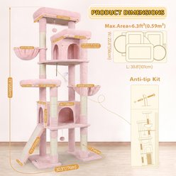Globlazer 78-inch Tall Sturdy Indoor Cat Tree, Pink slide 2 of 2