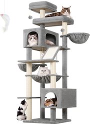 Globlazer 81-in Plush Condo Cat Tree Tower, Light Gray slide 2 of 8