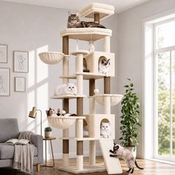 Globlazer 83-in Plush Condo Cat Tree, Beige