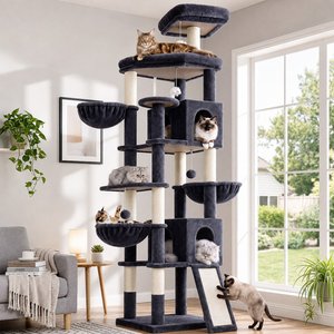 Globlazer 83-in Plush Condo Cat Tree, Dark Gray