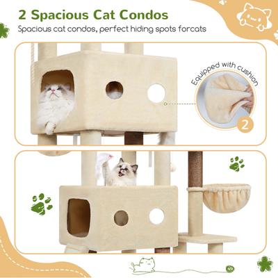 Show full view: Globlazer Heavy Duty 81-in Plush Condo Cat Tree, Beige slide 4 of 6