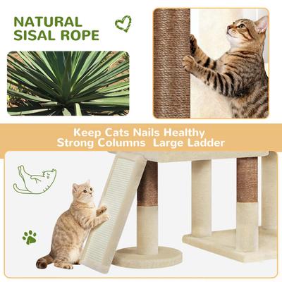 Show full view: Globlazer Heavy Duty 81-in Plush Condo Cat Tree, Beige slide 6 of 6