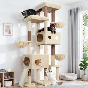 Globlazer Heavy Duty 81-in Plush Condo Cat Tree, Beige