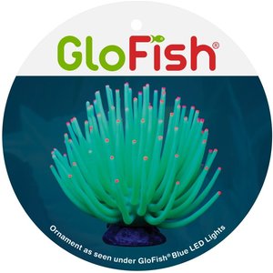 GloFish Anemone Aquarium Ornament, Green