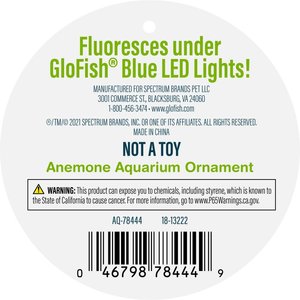 GloFish Anemone Aquarium Ornament, Green