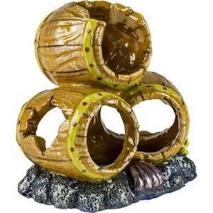 GloFish Aquarium Ornament Barrels, Large