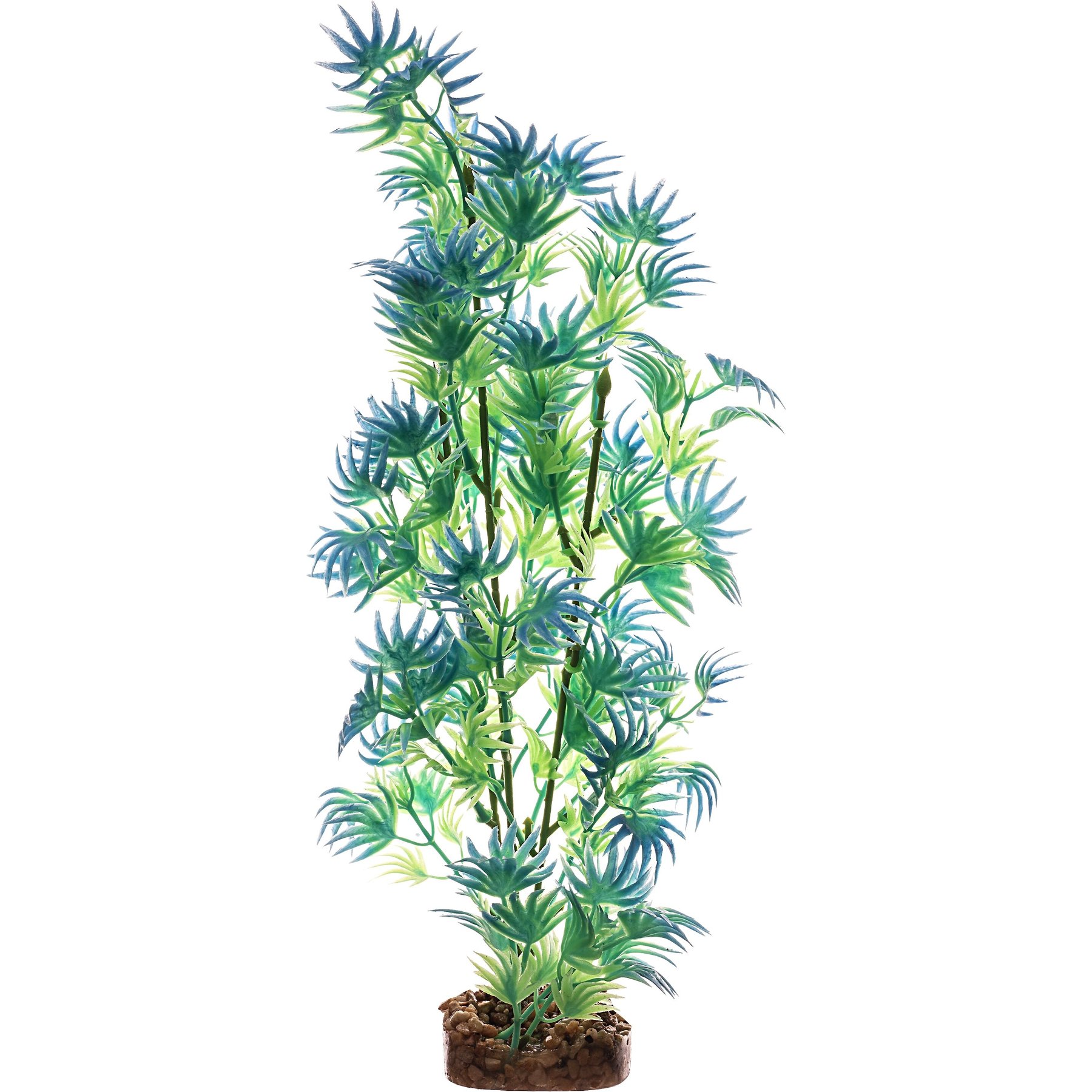 GloFish Plastic Aquarium Plant, Green/Blue, Large