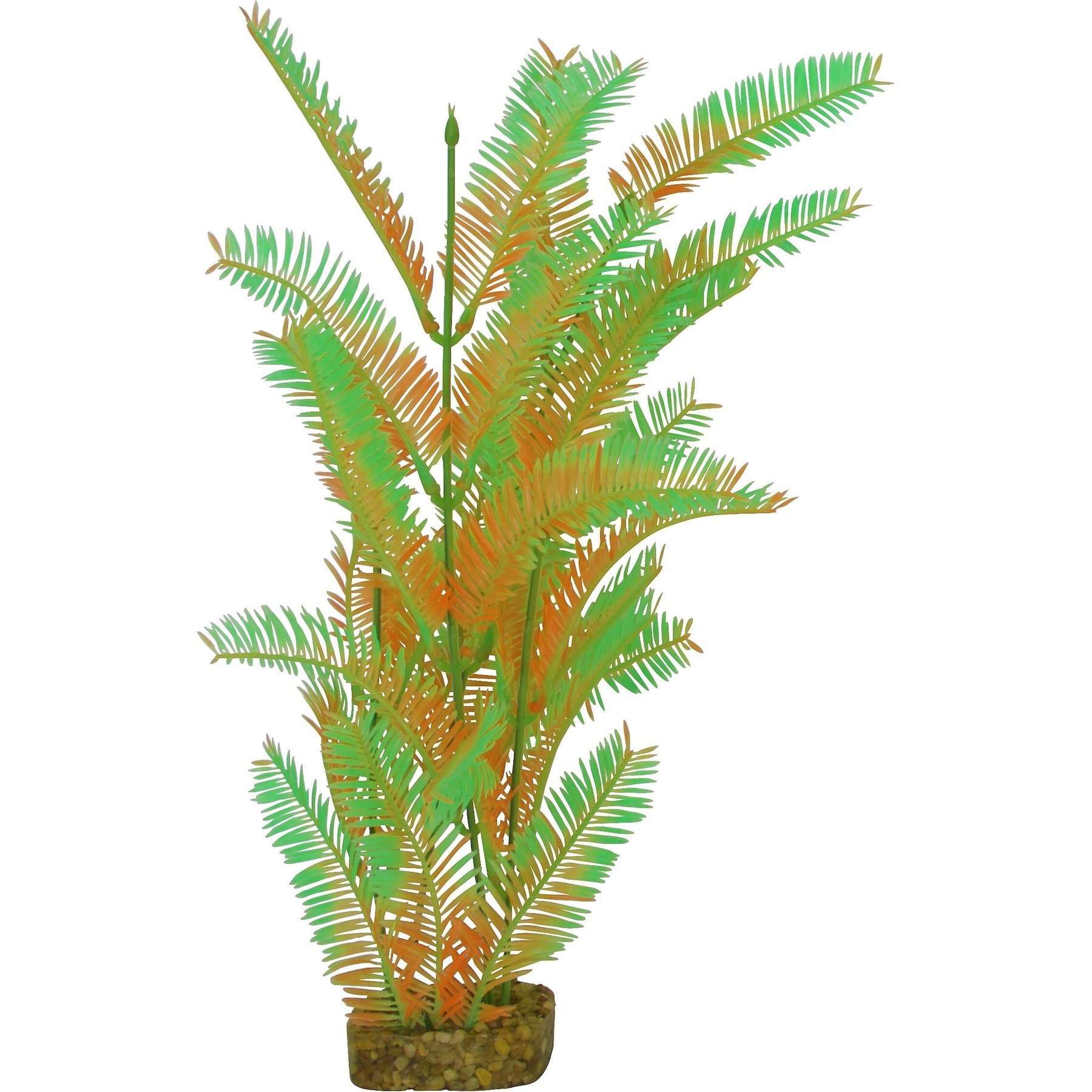GloFish Plastic Aquarium Plant, Green/Orange, X-Large