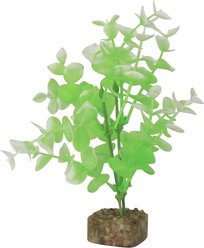 GloFish Plastic Aquarium Plant, Green/White, Medium
