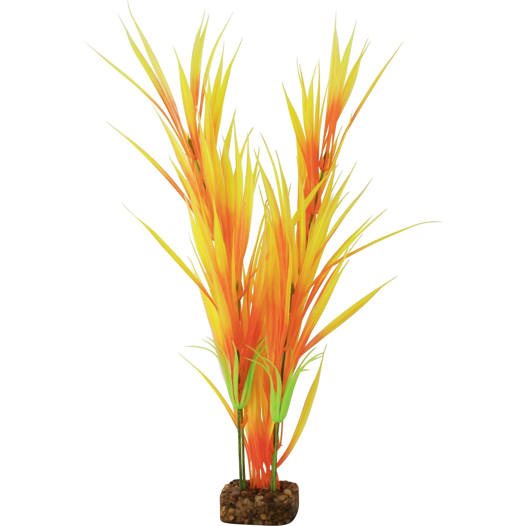 GloFish Plastic Aquarium Plant, Orange/Yellow, Large