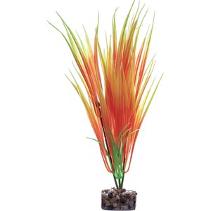 GloFish Plastic Aquarium Plant, Orange/Yellow, Medium
