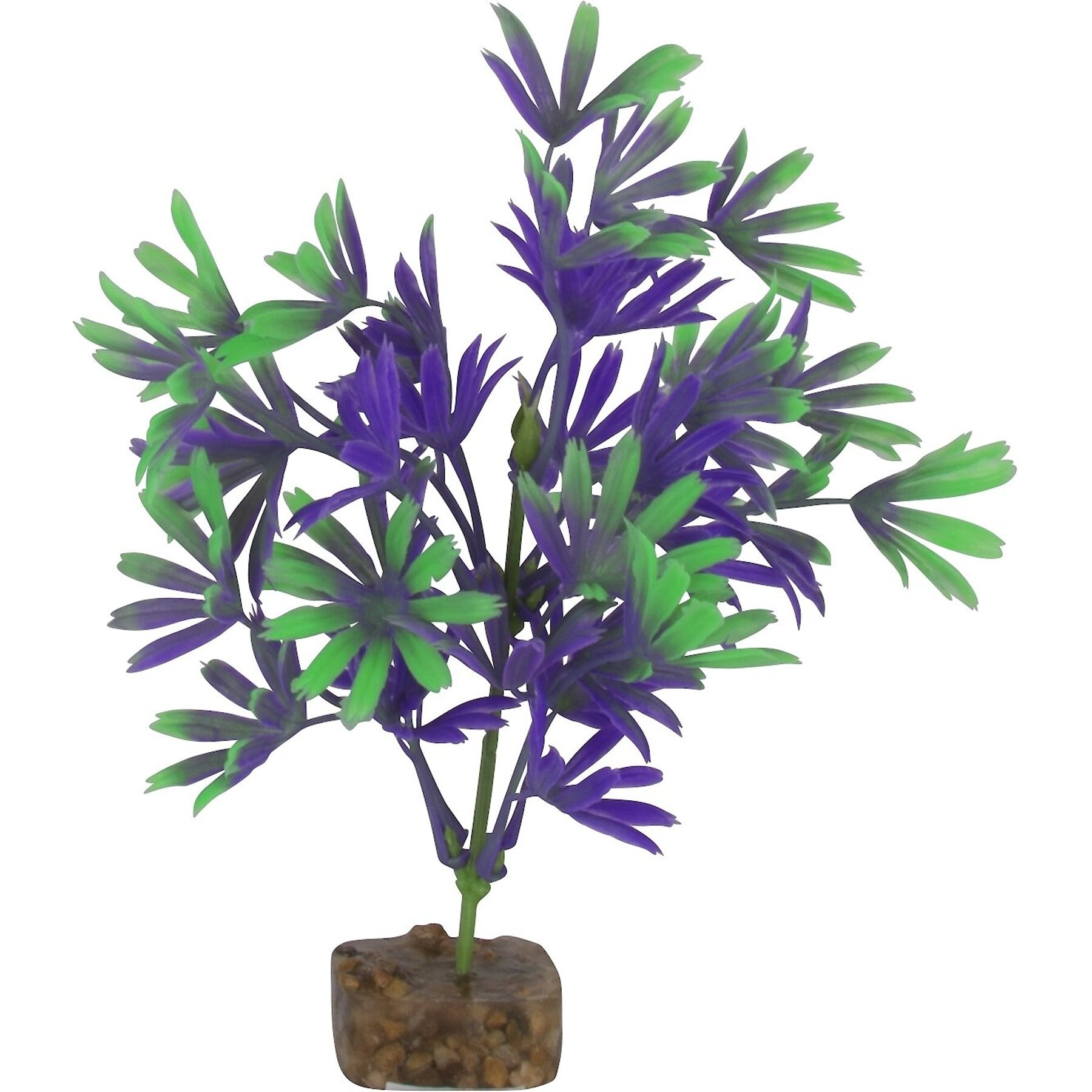 GloFish Plastic Aquarium Plant, Purple/Green, Medium