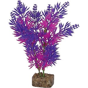 GloFish Plastic Aquarium Plant, Purple/Pink, Medium