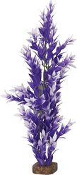 GloFish Plastic Aquarium Plant, Purple/White, Large