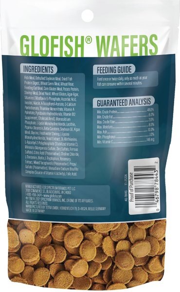 GloFish Shark & Cory Catfish Wafers Fish Food, 1.58-oz pouch