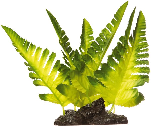 Show full view: GloFish Yellow Fern Plant Aquarium Decor slide 3 of 9