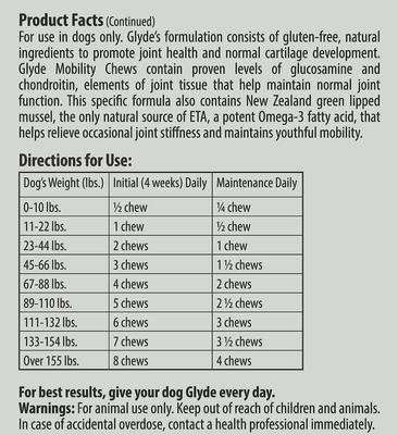 Show full view: Glyde Mobility Chews Hip & Joint Support Supplement with Glucosamine & Chondroitin for Dogs, 60 count slide 5 of 7