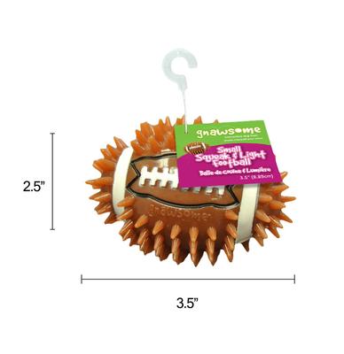 Show full view: Gnawsome Squeak & Light LED Football Dog Toy, Color Varies, Small slide 8 of 10