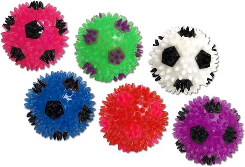 Show full view: Gnawsome Squeak & Light LED Soccer Ball Dog Toy, Color Varies, Medium slide 2 of 6